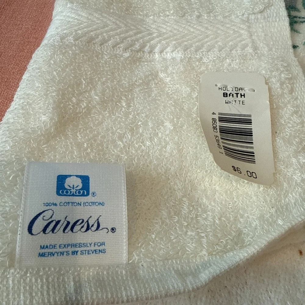 Vintage Mervyn's‎ Caress Blue Floral Bath Towel New Old Stock With Flaws
